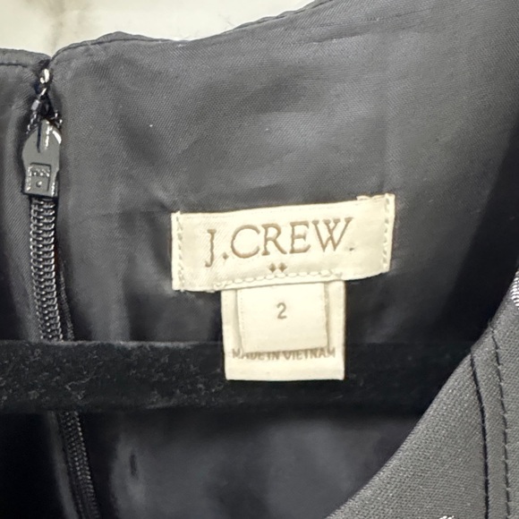 J. Crew NWT Black and Gray Polka Dot Mini Dress - Picture 3 of 7